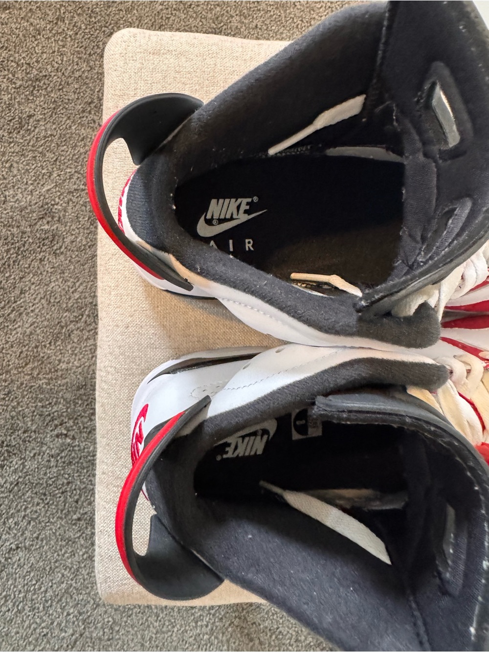 Nike Men’s Jordans Red, White & Black 6 Retro High-Top Carmine Sneakers Size 8 - Picture 11 of 15